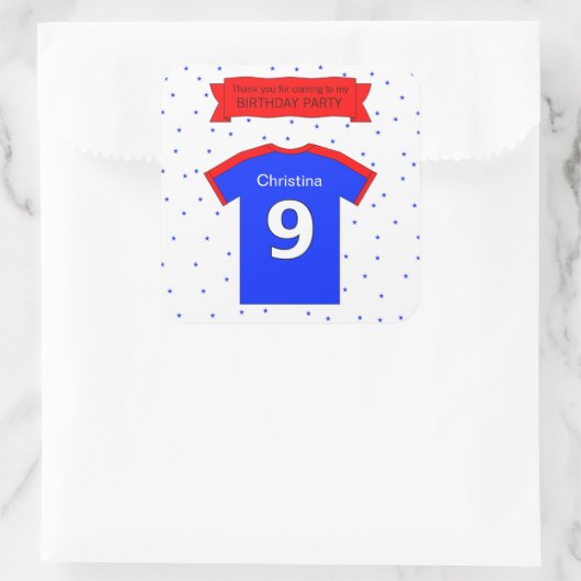 名前をカスタムする文字9th誕生日パーティー スクエアシール (バッグ)