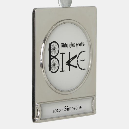 名前をカスタムする日付バイクパーツからのバイクワード シルバープレートバナーオーナメント (右)