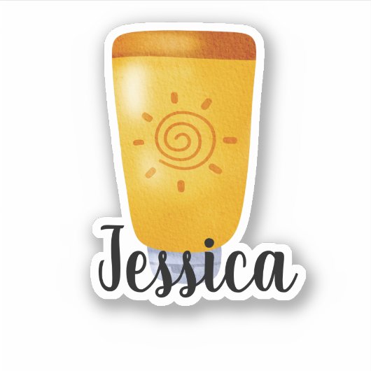 名前をカスタムする日焼け止め シール (正面)