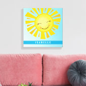 名前をカスタムする明はっきりしたるいモダン太陽の光 キャンバスプリント (インサイチュ (リビング))