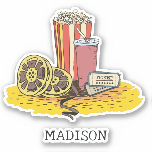 名前をカスタムする映画 シール (正面)