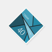 名前をカスタムする時代誕生日抽象芸術ティール（緑がかった色）幾何学 スタンダードカクテルナプキン (角)