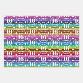 名前をカスタムする時代誕生日 ラッピングペーパーシート