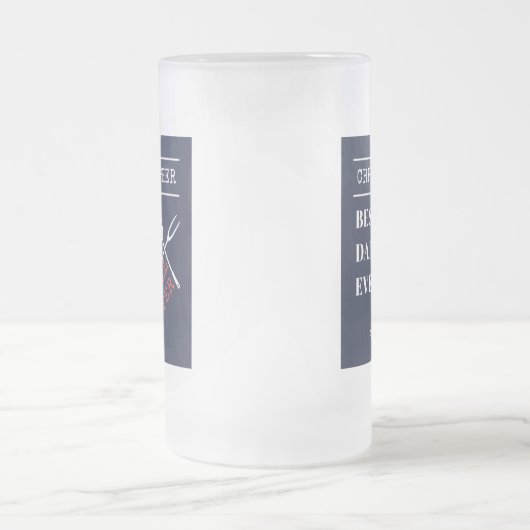 名前をカスタムする最高のパパエバーグリルマスター フロストグラスビールジョッキ (中央)