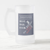 名前をカスタムする最高のパパエバーグリルマスター フロストグラスビールジョッキ (左)