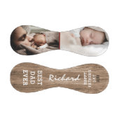 名前をカスタムする最高のパパエバー・ファザーズ・デイ・フォトウッド 野球ボール (パネル)