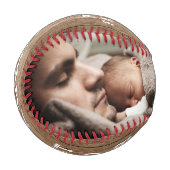 名前をカスタムする最高のパパエバー・ファザーズ・デイ・フォトウッド 野球ボール (正面左)