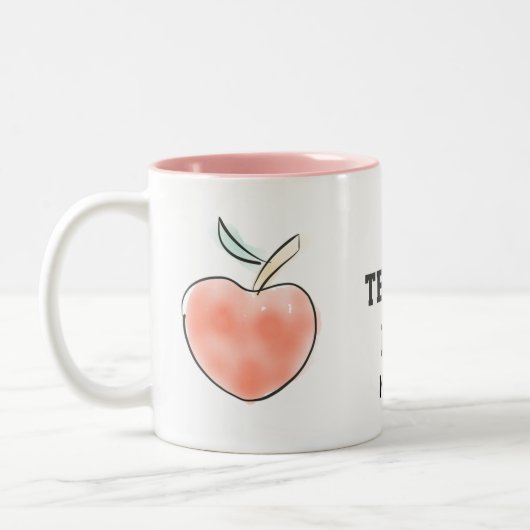 名前をカスタムする最高の先生エバーウォーターカラーアップル ツートーンマグカップ (左)