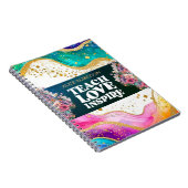 名前をカスタムする最高の先生エバーレインボーパステル ノートブック (右側)