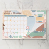 名前をカスタムする月次プランナー ペーパーパッド (折り畳み)