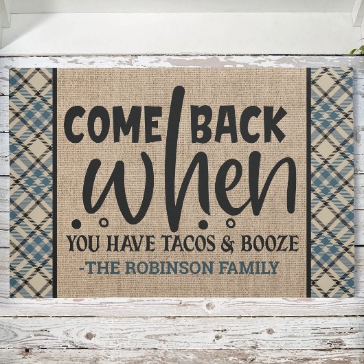 名前をカスタムする来バックタコス酒がある場合 ドアマット