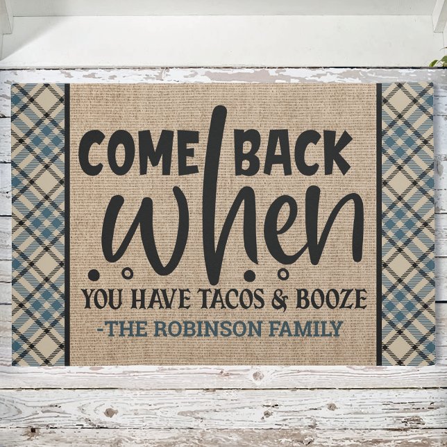 名前をカスタムする来バックタコス酒がある場合 ドアマット (クリエイターアップロード済み)