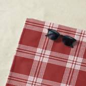 名前をカスタムする格子模様/タータンチェック模様 ビーチタオル (インサイチュ)