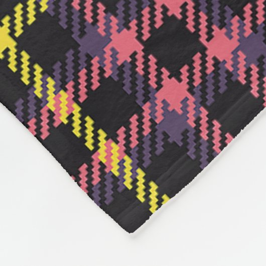 名前をカスタムする格子模様/タータンチェック模様 フリースブランケット (角)