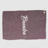 名前をカスタムする梅色グリッター ゴルフタオル (横)