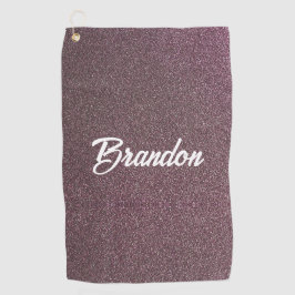 名前をカスタムする梅色グリッター ゴルフタオル