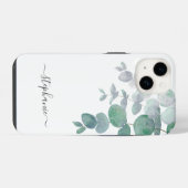 名前をカスタムする植物ユーカリ iPhoneケース (裏面横)