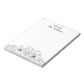 名前をカスタムする植物花フローラ ノートパッド (回転)