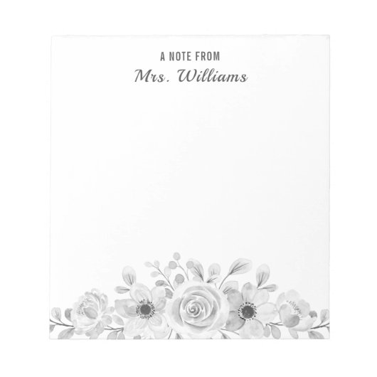 名前をカスタムする植物花フローラ ノートパッド (正面)