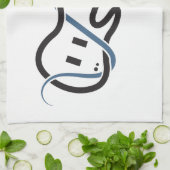 名前をカスタムする様式化ギター キッチンタオル (折り畳み)