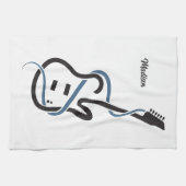 名前をカスタムする様式化ギター キッチンタオル (横)