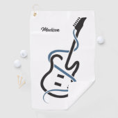 名前をカスタムする様式化ギター ゴルフタオル (インサイチュ)