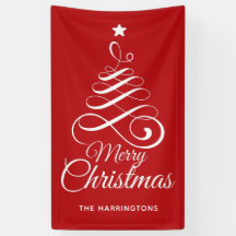 名前をカスタムする様式化クリスマスツリーバナー