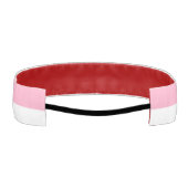 名前をカスタムする横ストライプピンクと白 アスレチックヘッドバンド (裏面)