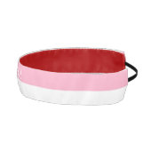 名前をカスタムする横ストライプピンクと白 アスレチックヘッドバンド (右)