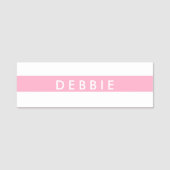 名前をカスタムする横ストライプピンクと白 名札 (正面)