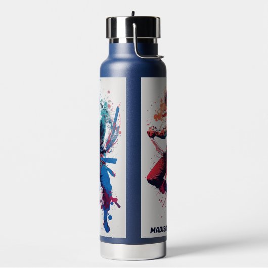 名前をカスタムする武術アート ウォーターボトル (左面)