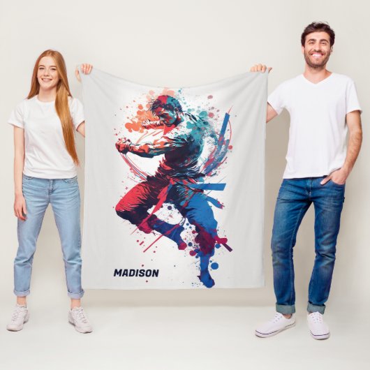 名前をカスタムする武術アート フリースブランケット (インサイチュ)