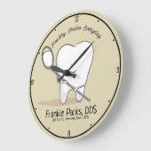 名前をカスタムする歯医者オフィス歯ヘルシースマイル ラージ壁時計 (傾斜)