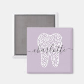 名前をカスタムする歯科用レオパード印歯ギフト マグネット (正面/裏面)