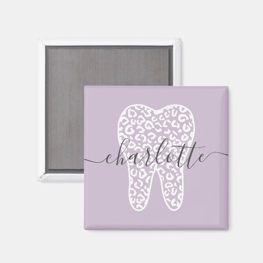 名前をカスタムする歯科用レオパード印歯ギフト マグネット