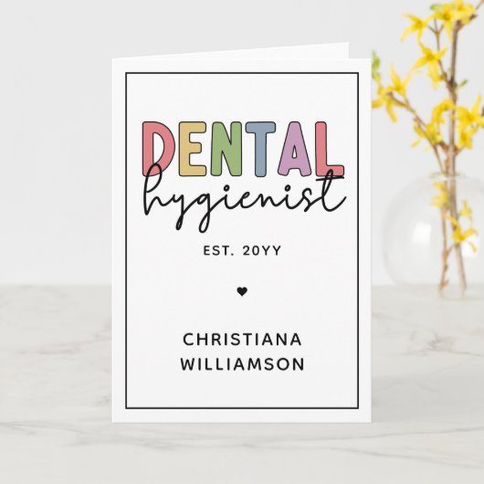名前をカスタムする歯科衛生士RDHギフト カード (黄色い花)
