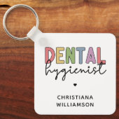 名前をカスタムする歯科衛生士RDHギフト キーホルダー (正面)
