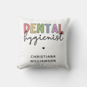 名前をカスタムする歯科衛生士RDHギフト  クッション (正面)
