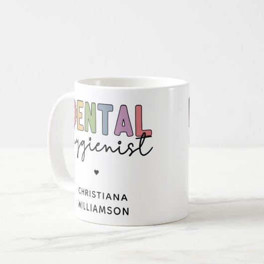 名前をカスタムする歯科衛生士RDHギフト コーヒーマグカップ (正面左)