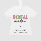 名前をカスタムする歯科補助ギフト オーナメント (裏面)