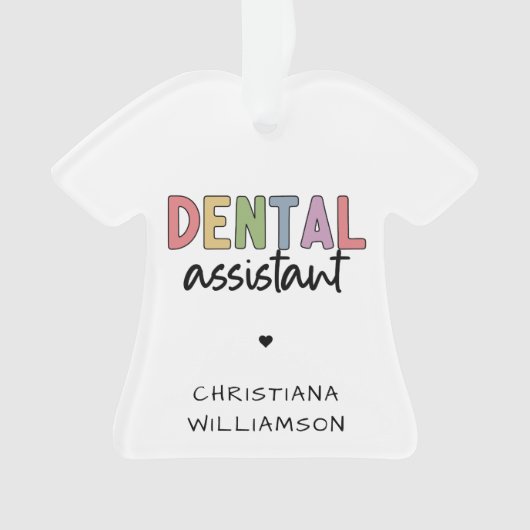 名前をカスタムする歯科補助ギフト オーナメント (正面)