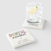 名前をカスタムする歯科補助贈与 ストーンコースター (横)