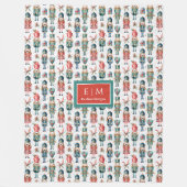 名前をカスタムする水の色くるみ割りホリデーブランケット フリースブランケット (正面)