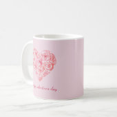 名前をカスタムする水カラーバラハートバレンティンギフト コーヒーマグカップ (正面左)