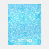 名前をカスタムする水リップル水テクスチモダンック フリースブランケット (正面)