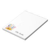 名前をカスタムする水彩ひまわり学校用品 ノートパッド (回転)