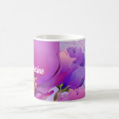 名前をカスタムする水彩フローラギフト コーヒーマグカップ (中央)