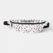 名前をカスタムする水彩フローラプリント ファニーパック (正面)