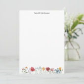 名前をカスタムする水彩ワイルドフラワーパーソナルカード 招待状 (スタンド正面)