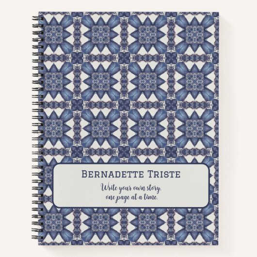 名前をカスタムする水彩抽象芸術幾何学模様 ノートブック (正面)